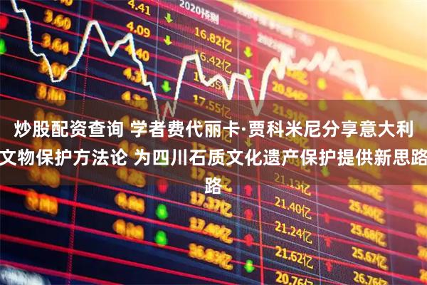 炒股配资查询 学者费代丽卡·贾科米尼分享意大利文物保护方法论 为四川石质文化遗产保护提供新思路